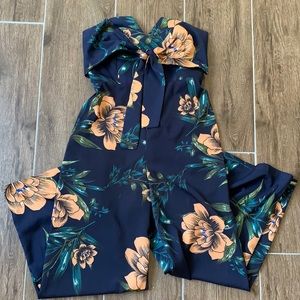 Floral Print Strapless Romper Size Small